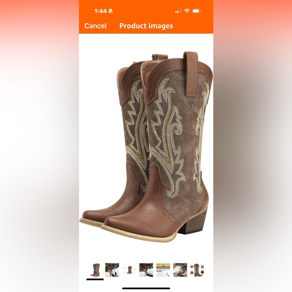 Brown and Tan Western Cowboy Boots Rollda Boots Only Worn a Few Times - Picture 7 of 16